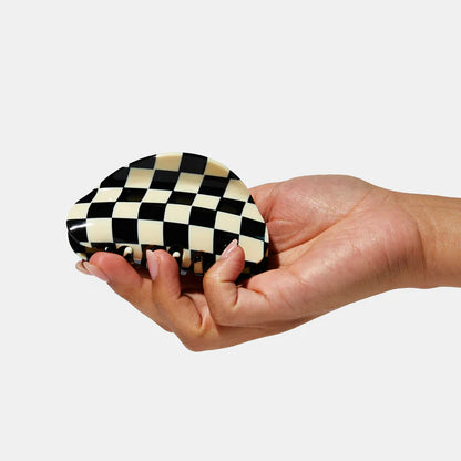 Checker Hair Claw Clip