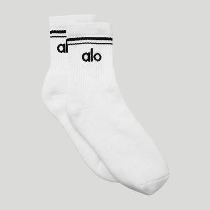 Unisex Half-Crew Throwback Sock - White/Black