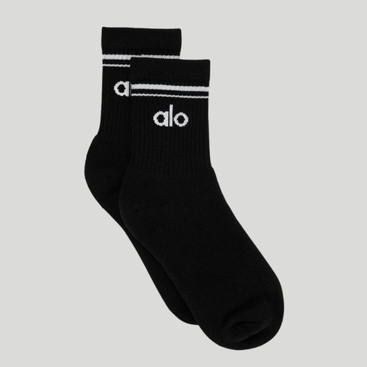 Unisex Half-Crew Throwback Sock - Black/White