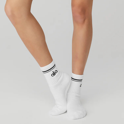 Unisex Half-Crew Throwback Sock - White/Black